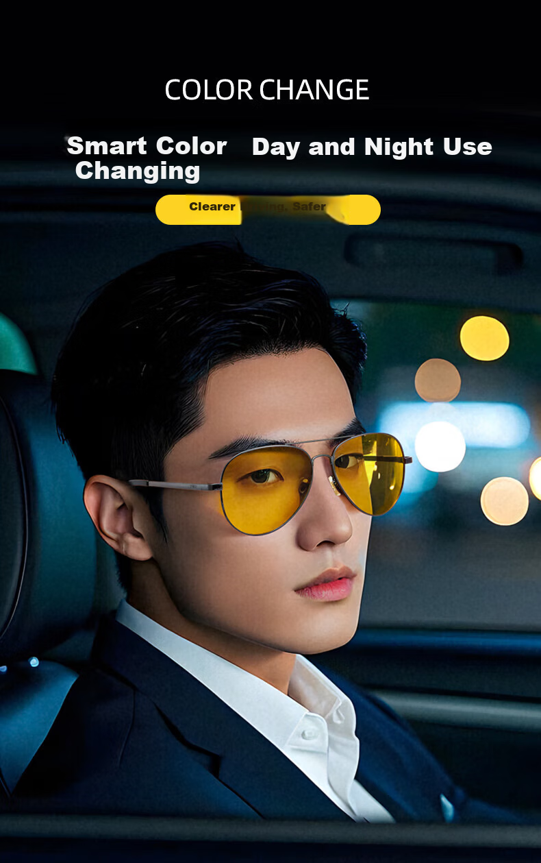 CAPONI Photochromic Night Vision Sunglasses Day and Night Use Polarized Driving Glasses for Men and Women Anti-Glare 1