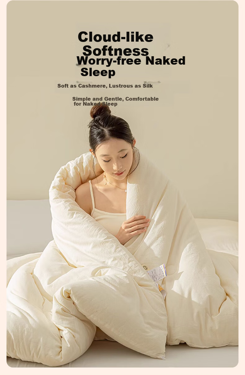 Wuyinliangpin Antibacterial Soybean Fiber Quilt, Spring And Autumn Comforter, All-Season Duvet, Single Bed Dormitory Quilt, 5 Jin (2.5 Kg), 150*200cm, Milk White 3