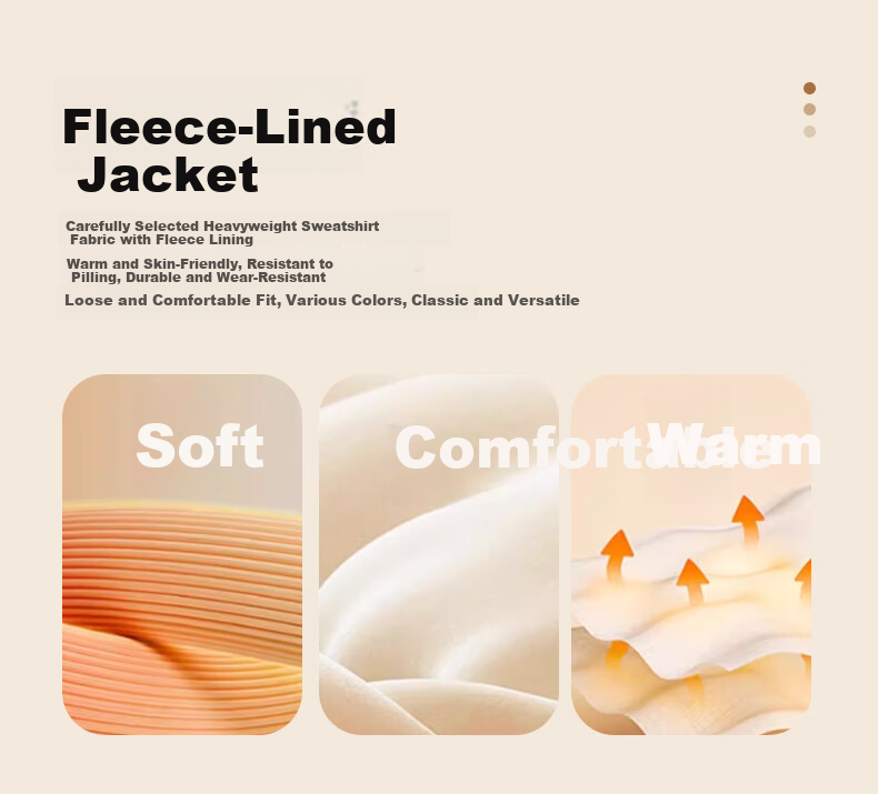 Jeanswest JEANSWEST Men's Fleece-Lined Jacket Autumn Winter Simple Casual Versatile Men's Hoodie Cardigan Fashion Men's Top 2