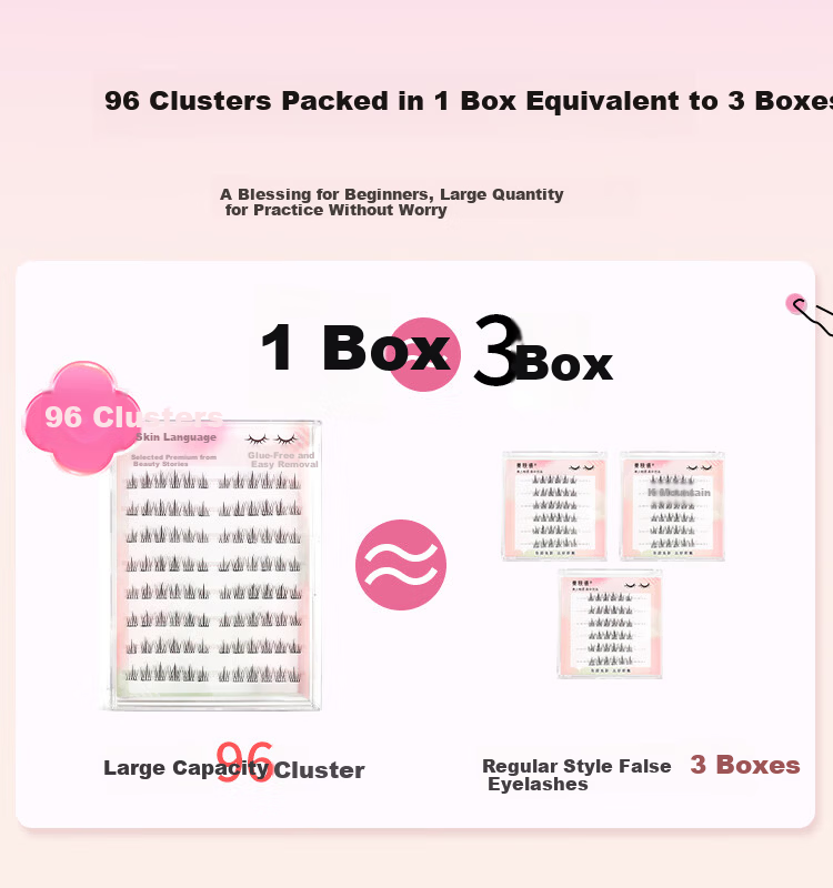 Meifuyu Glue-Free False Eyelashes Lazy Sunflower 96 Clusters Natural Self-Adhesive Eyelashes for Beginners Puffy Eyes MF8333 3