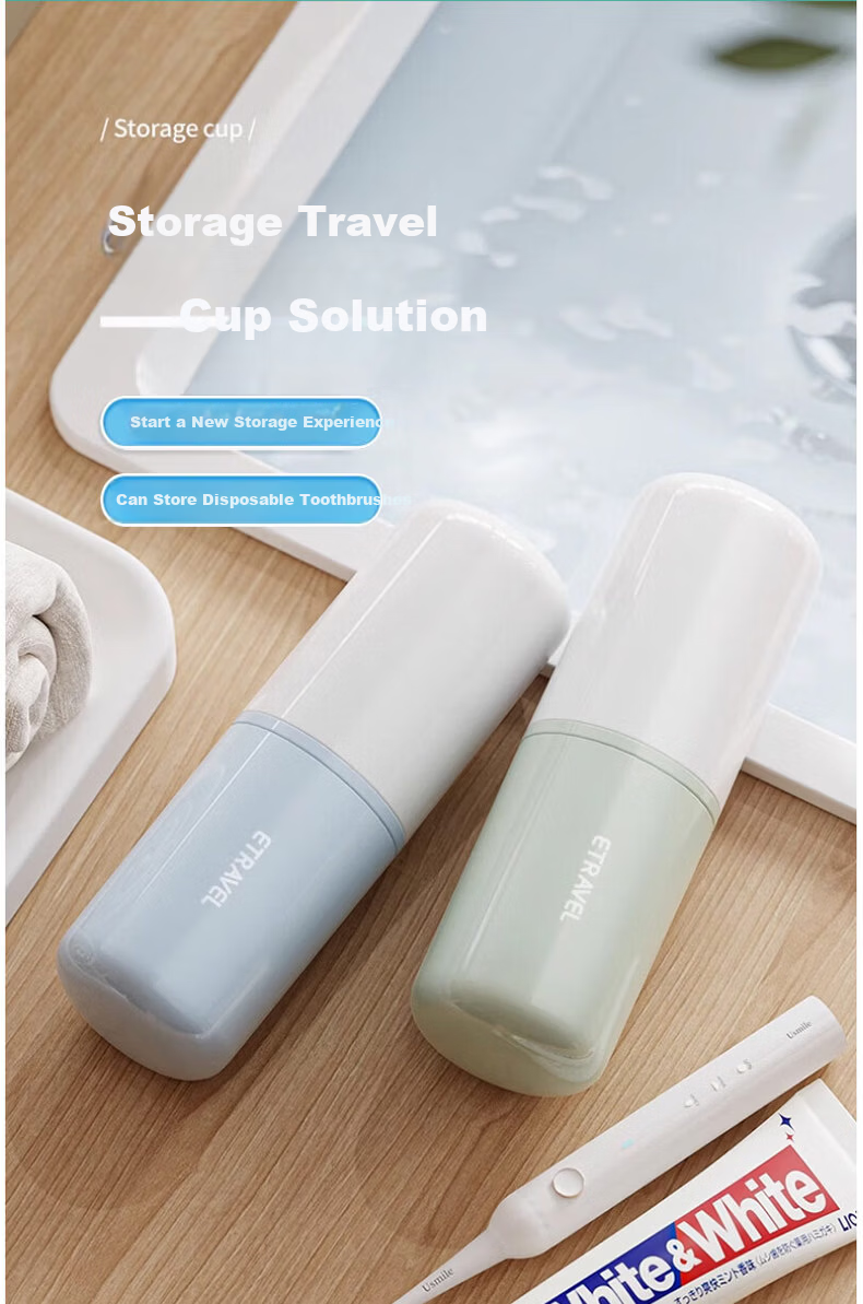 EasyTravel Portable Travel Toothbrush and Toothpaste Cup Gradient Blue 2