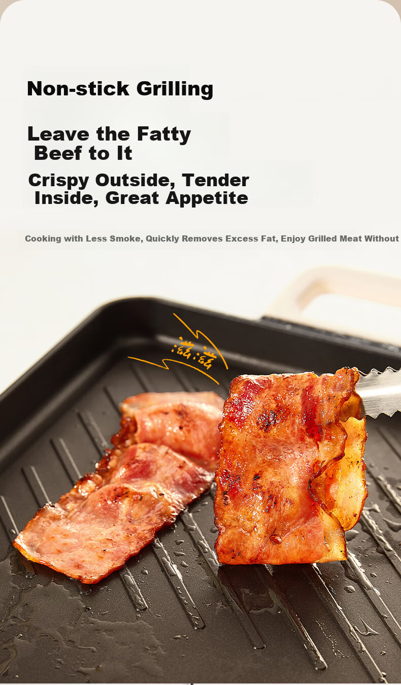 SUPOR Electric Grill Pan Electric Barbecue Oven Multifunctional Household Large Capacity 1800W High Power Fast Heating Easy-to-Clean BBQ Grill GJ4025P801 16