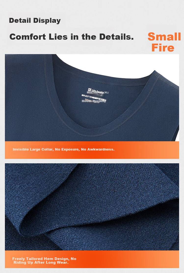 HLA [Xiao Huo-Air7] Men's Thermal Vest Double-Sided Fleece 230g Antibacterial Heating Warm Jacket Vest 2-Pack 16