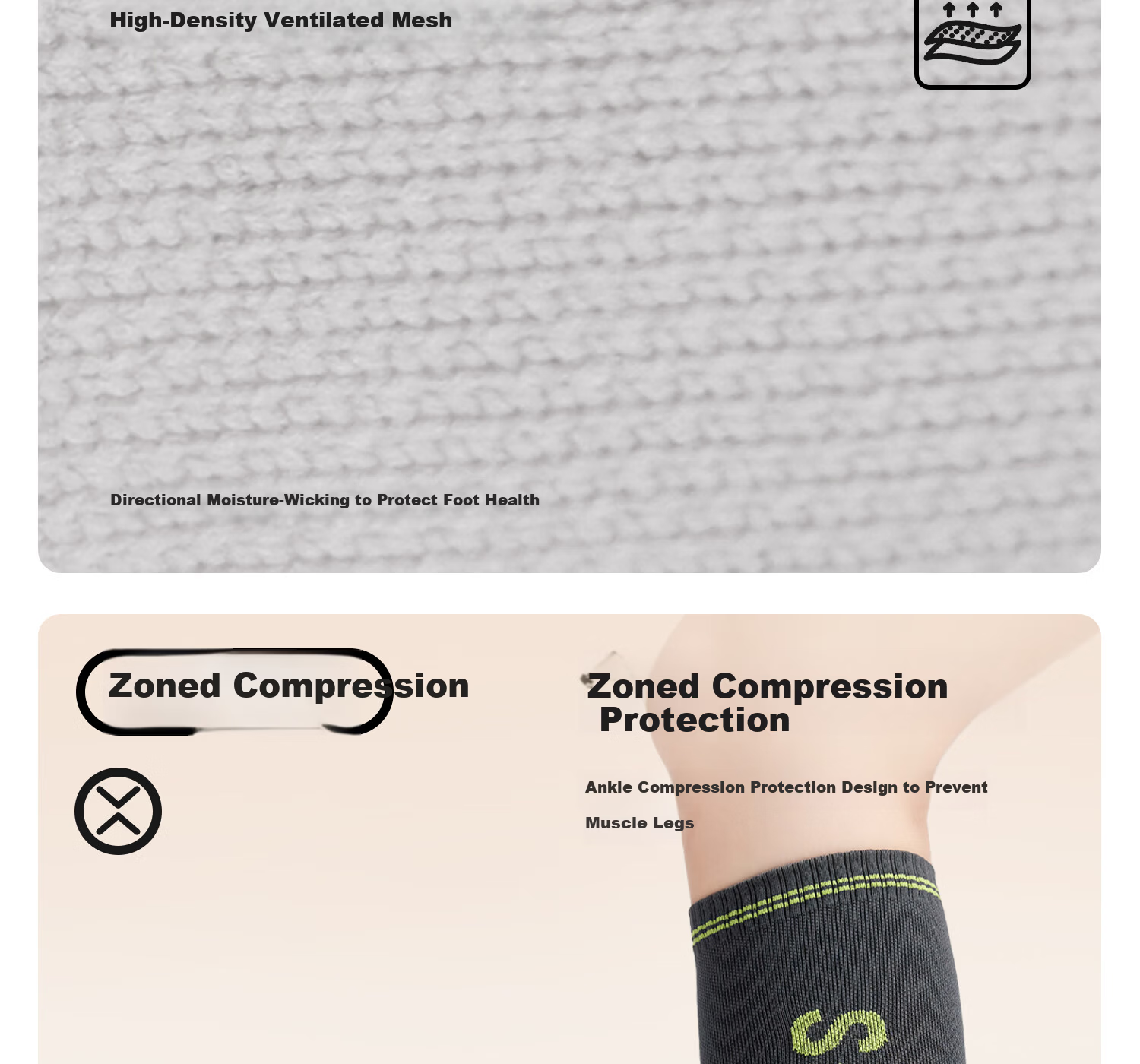 Yottoy Pressure Socks Calf Sleeves Non-Slip Running Sports Compression Socks Professional Women's Long Yoga Socks Bone Porcelain White 7