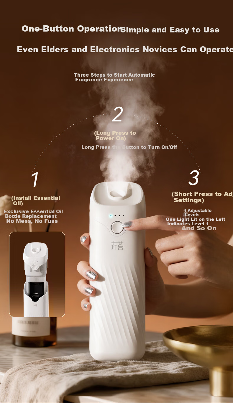 Huitai Home Aromatherapy Diffuser Long-lasting Indoor Room Fragrance Automatic Essential Oil Sprayer Girl Birthday Gift 4
