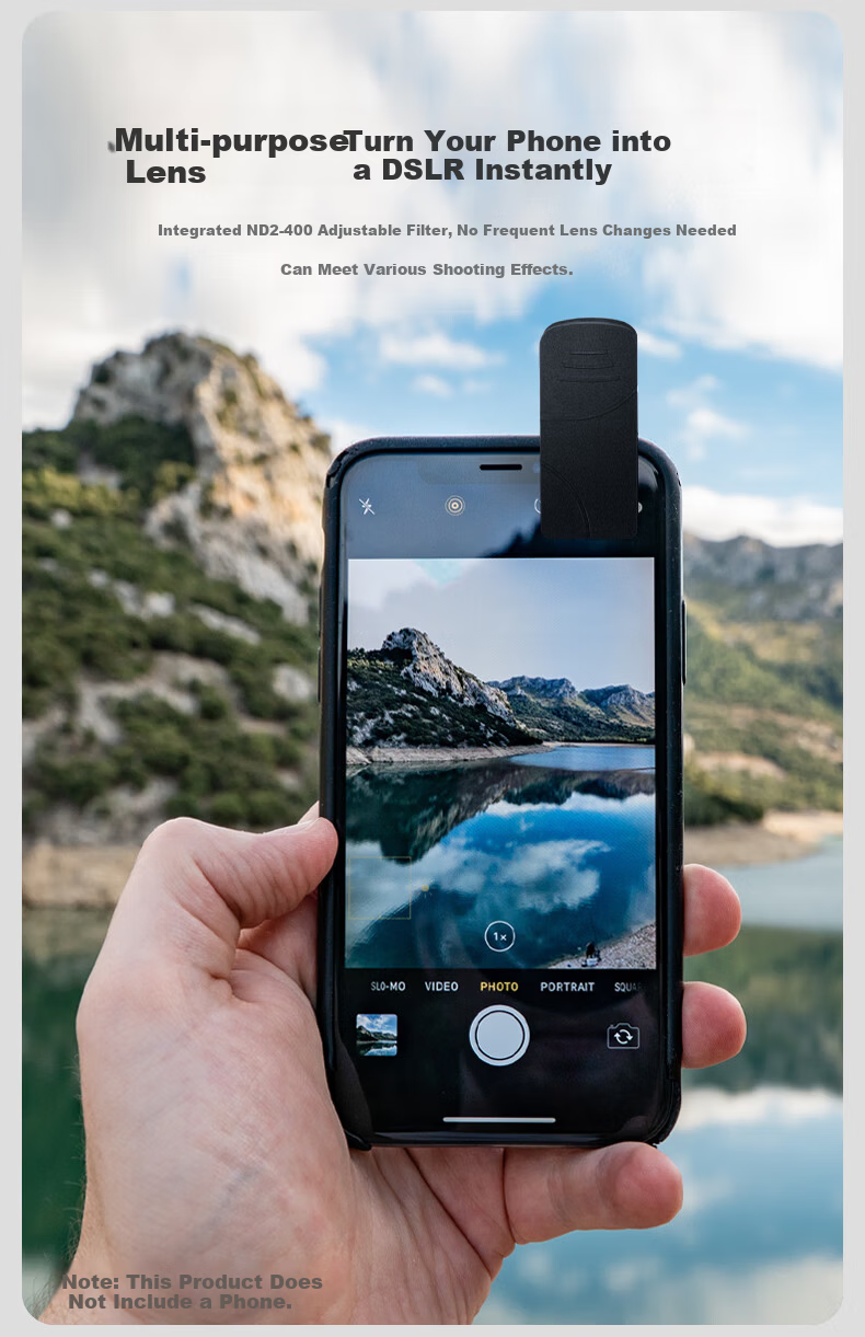 NEEWER Magnetic ND Filter Clip for Smartphone And Camera, Adjustable ND2-32, 67mm Lens Filter Holder, Cold Shoe Expansion Filter Clip for Apple And Huawei Phones, VND Light Reducing Filter Clamp 2