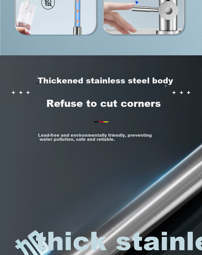 Yipin Impression Stainless Steel Kitchen Single Cold Water Faucet Splash-Proof Household Vegetable Sink Single Cold Hand Wash Basin Dishwasher Faucet 7