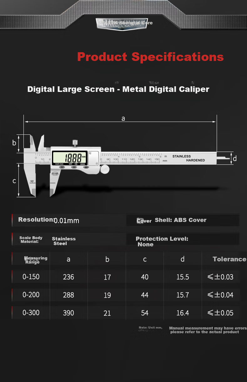 SYNTEK Digital Vernier Caliper Electronic High-Precision Industrial Grade Inner Diameter Oil Gauge Caliper 150mm 10
