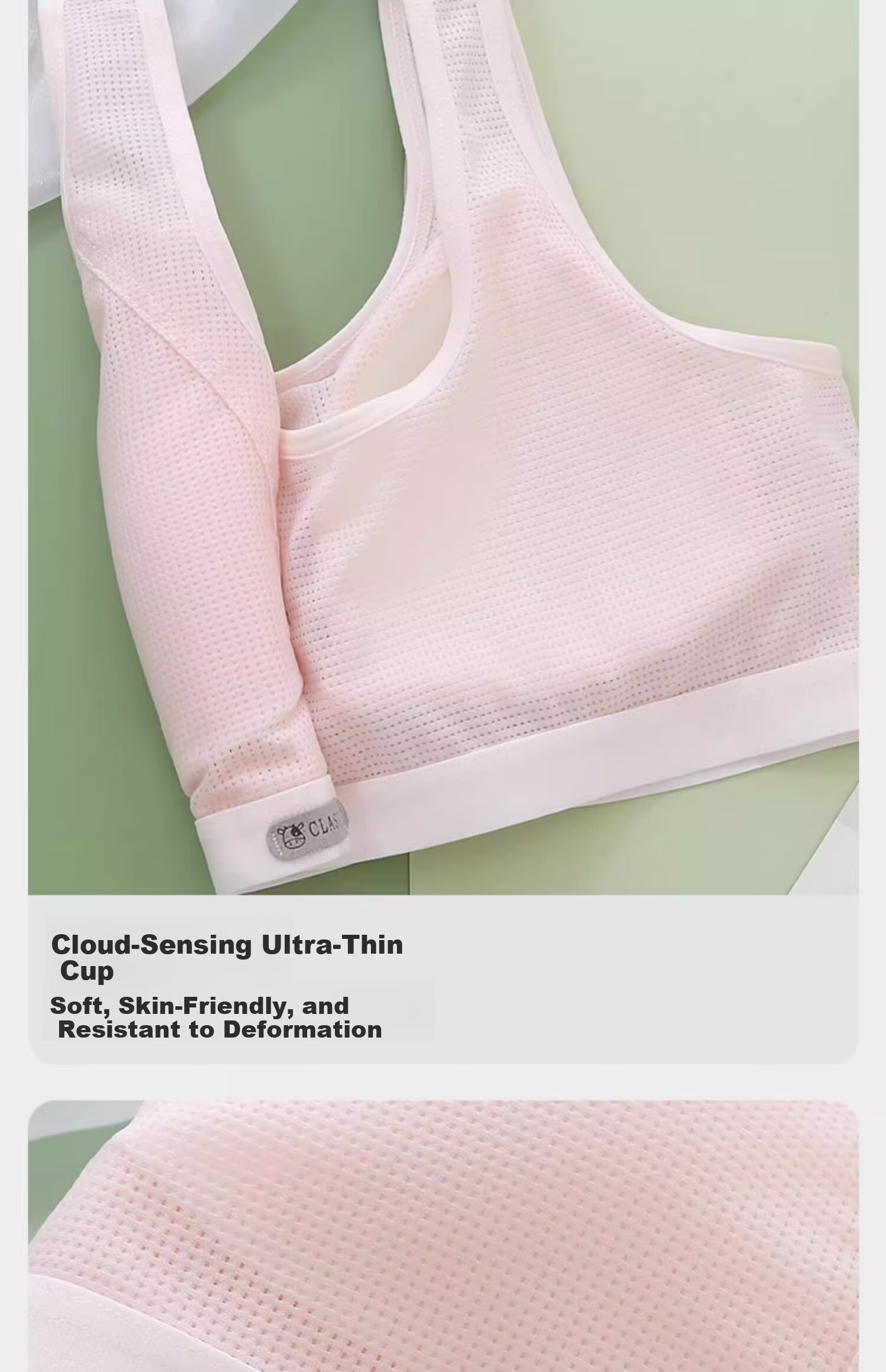 MiiOW Stage 2 Vest Bra for Middle and High School Girls, Youth Development, Summer Thin Pink XL 27