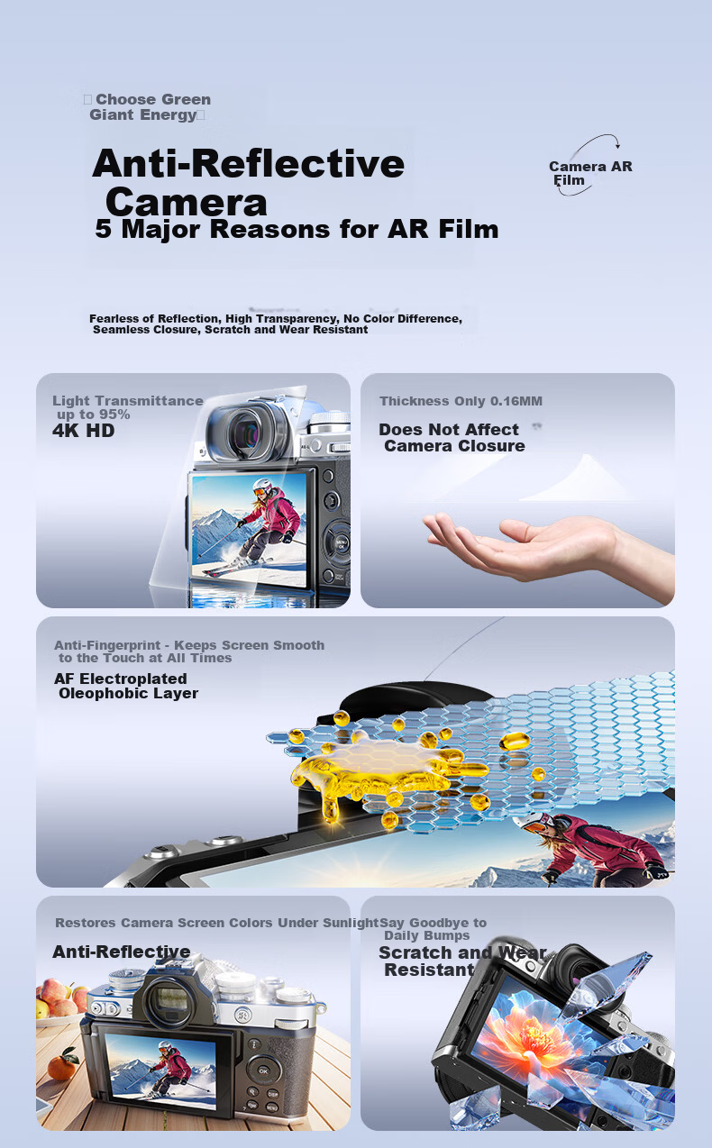 Llano Camera AR Film Screen Protector for Fuji Cameras X100V X100VI X-T4 X-E4 Mirrorless Camera Accessory Single Piece 3