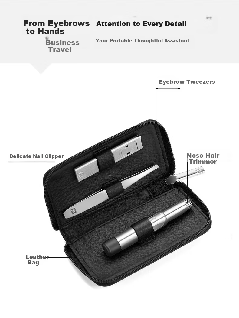 ZWILLING Nail Clipper Set Nose Hair Trimmer Nail Clippers Tweezers Business Gift 3-Piece Birthday Present 2
