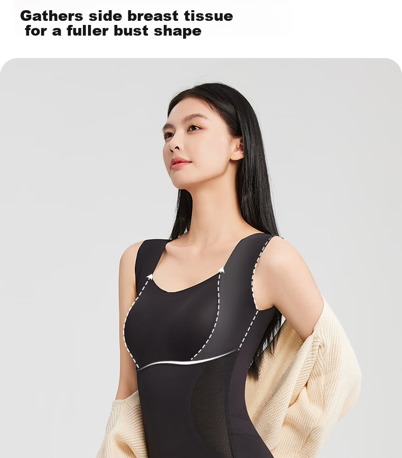 GRACEWELL Women's Shapewear Bodysuit Tummy Control Hip Lift Body Shaping Waist Cincher Wireless Back Closure Slimming Suit Black L 10