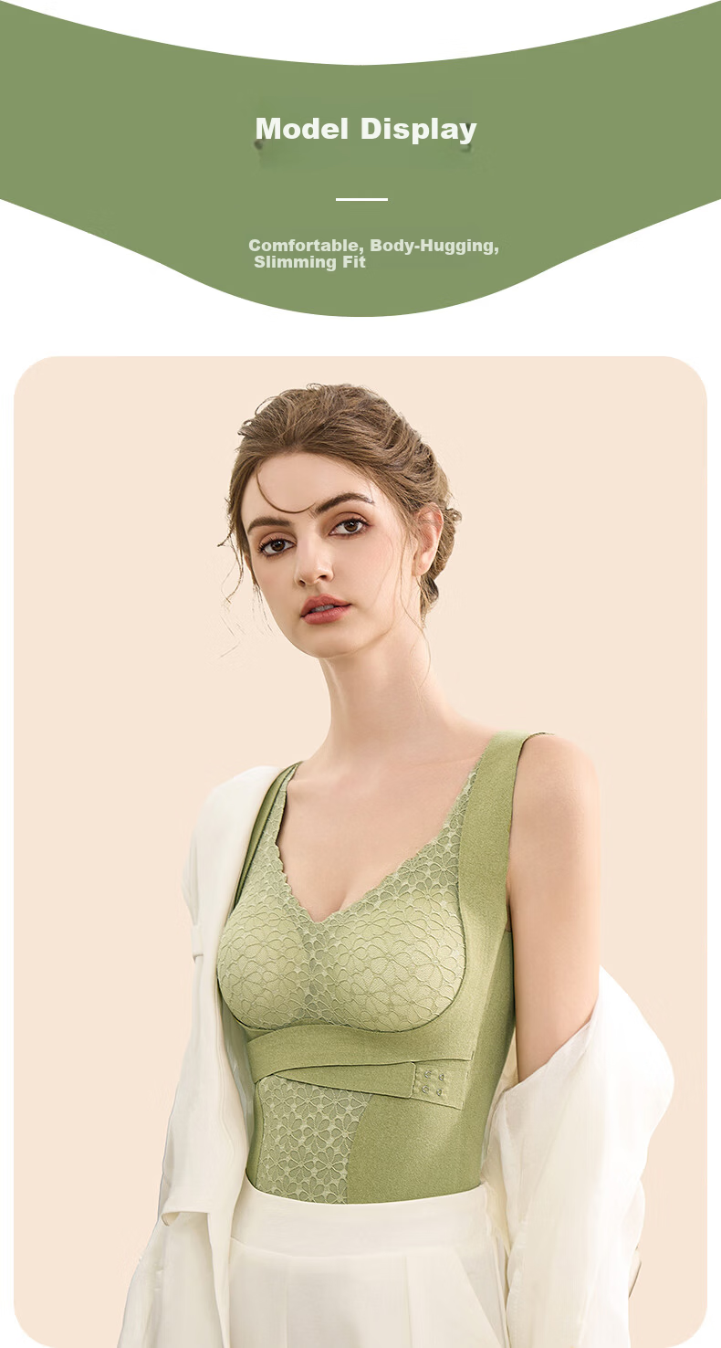 MiiOW Women's Black Adjustable Size Front Hook Shaping Push-Up Infrared Heating Base Layer Top L 27