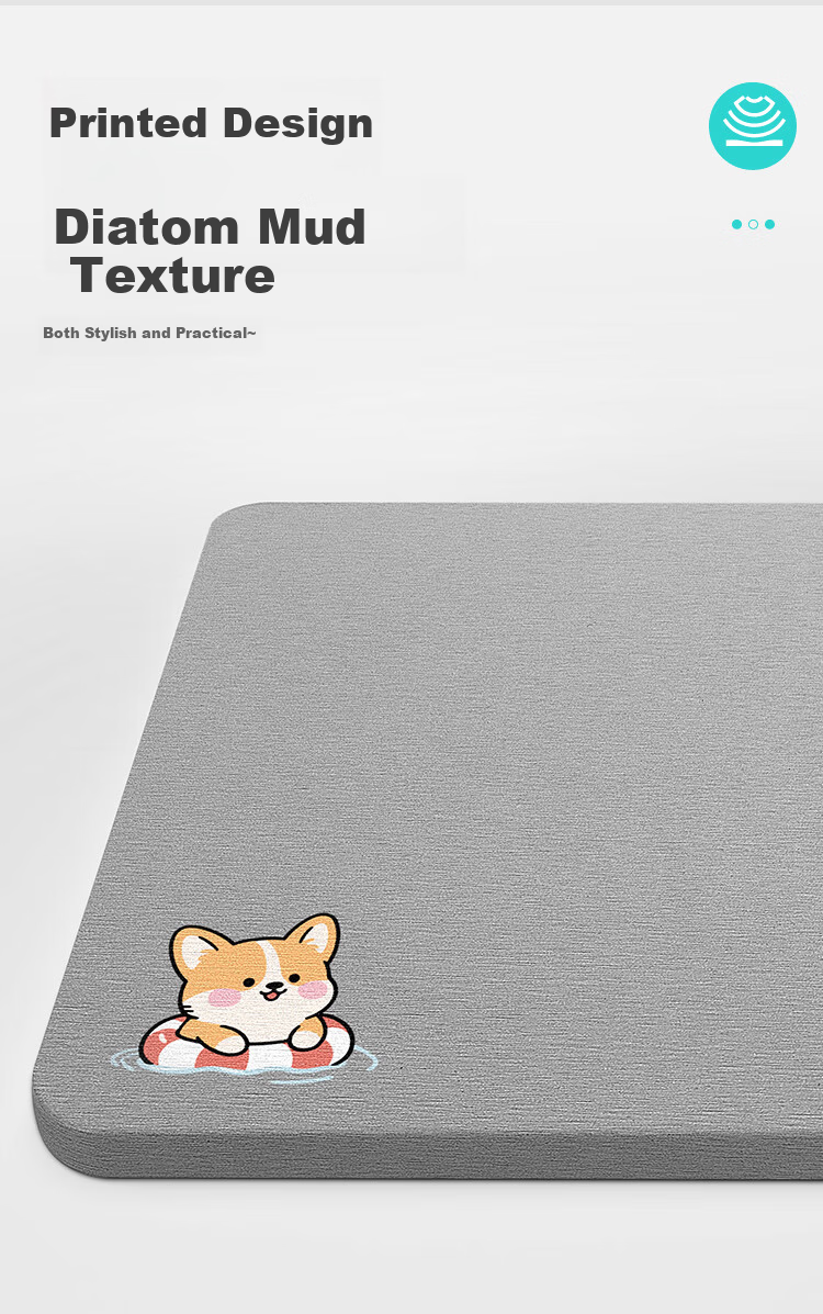 Dajiang Hard Diatom Mud Water-Absorbent Bath Mat Non-Slip Bathroom Door Toilet Floor Mat 39x60cm 6