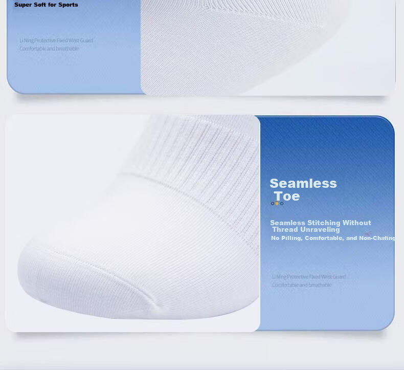 361° Authentic Socks New Odor-Resistant Cotton Socks Sweat-Absorbing Running Sports Casual Knee-High Socks White - 6 Pairs One Size 15