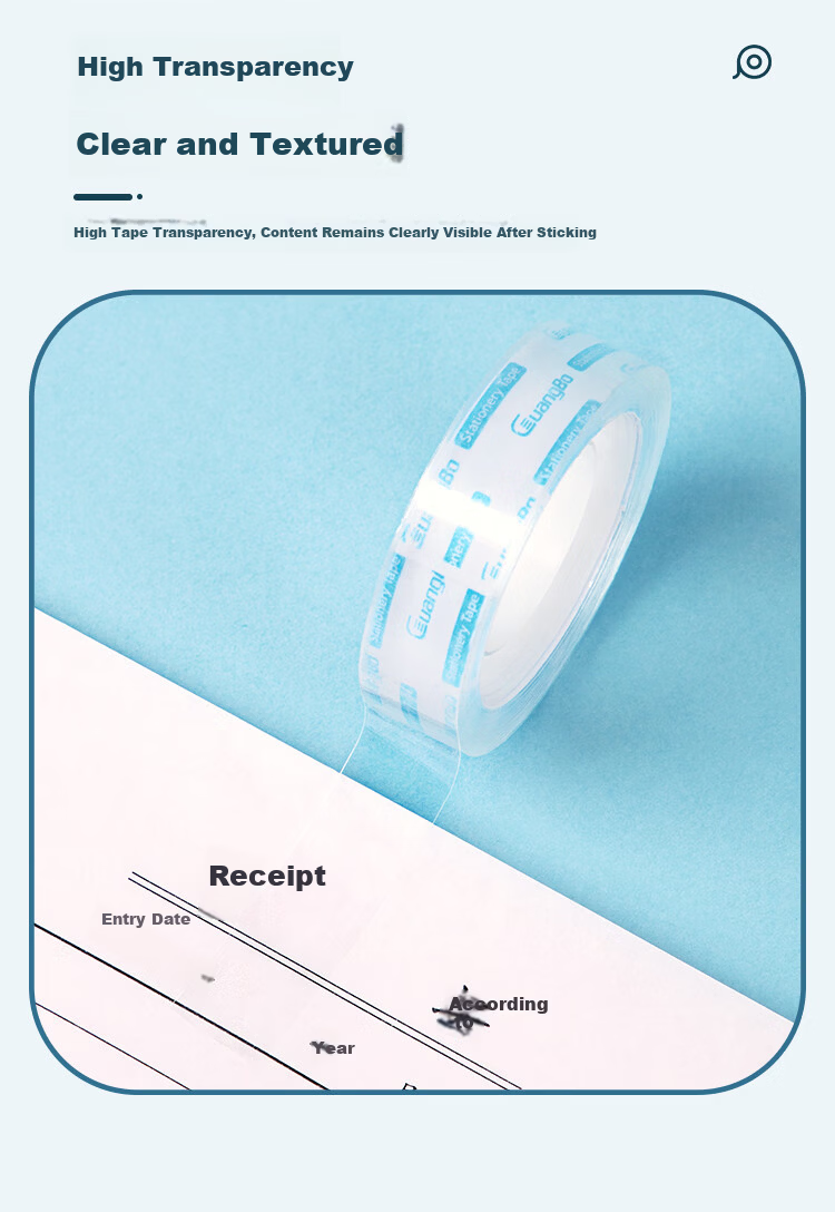GuangBo High Transparency Tape 8 Rolls 12mm x 20y 18.28m per Roll Office Supplies TM-13 4