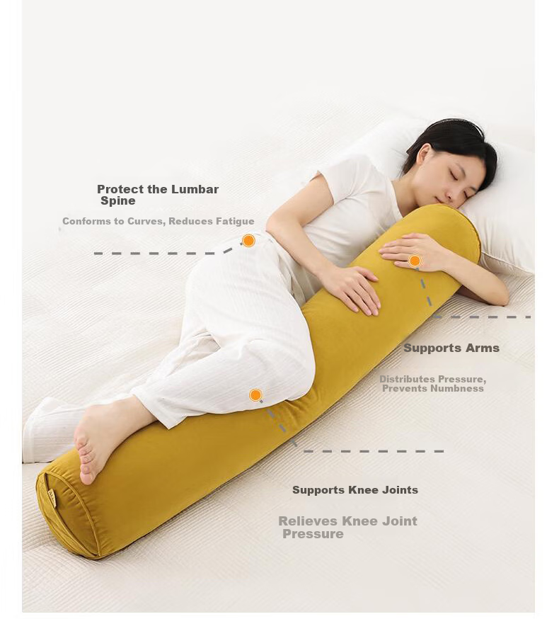 AiLu Long Body Pillow for Girls Sleeping Pregnant Women Side Sleep Leg Hugging Cylindrical Pillow Removable Washable for Boys 4