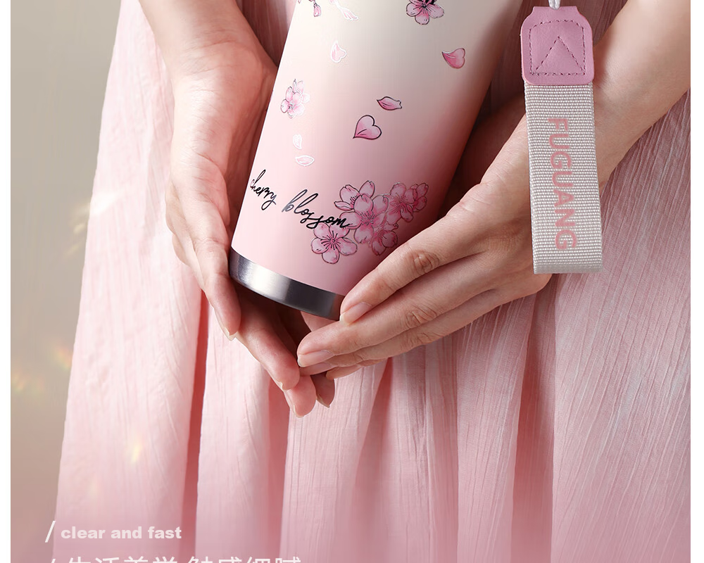 Fuguang Insulated Coffee Water Bottle for Women 316L Stainless Steel High-Quality Large Capacity Straw Car Travel Tea Cup Gift 22