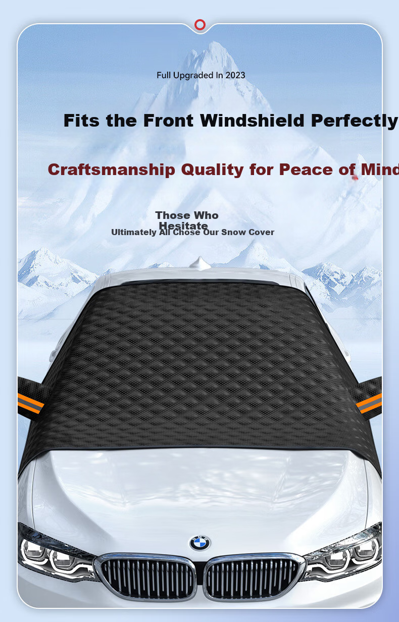 Digalun Car Snow Cover Front Windshield Frost and Snow Protection Winter Car Window Cover Windshield Cloth 2