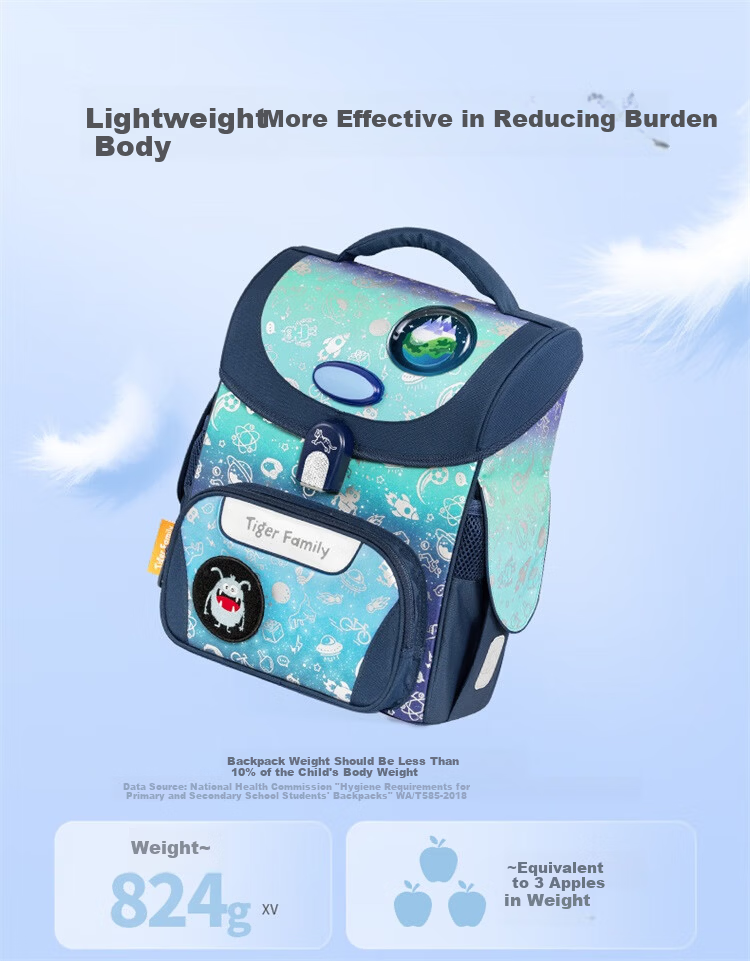 TigerFamily Primary School Backpack for Grades 1-3, Spine Protection And Load Reduction Children's Backpack, Double Shoulder Bag 14