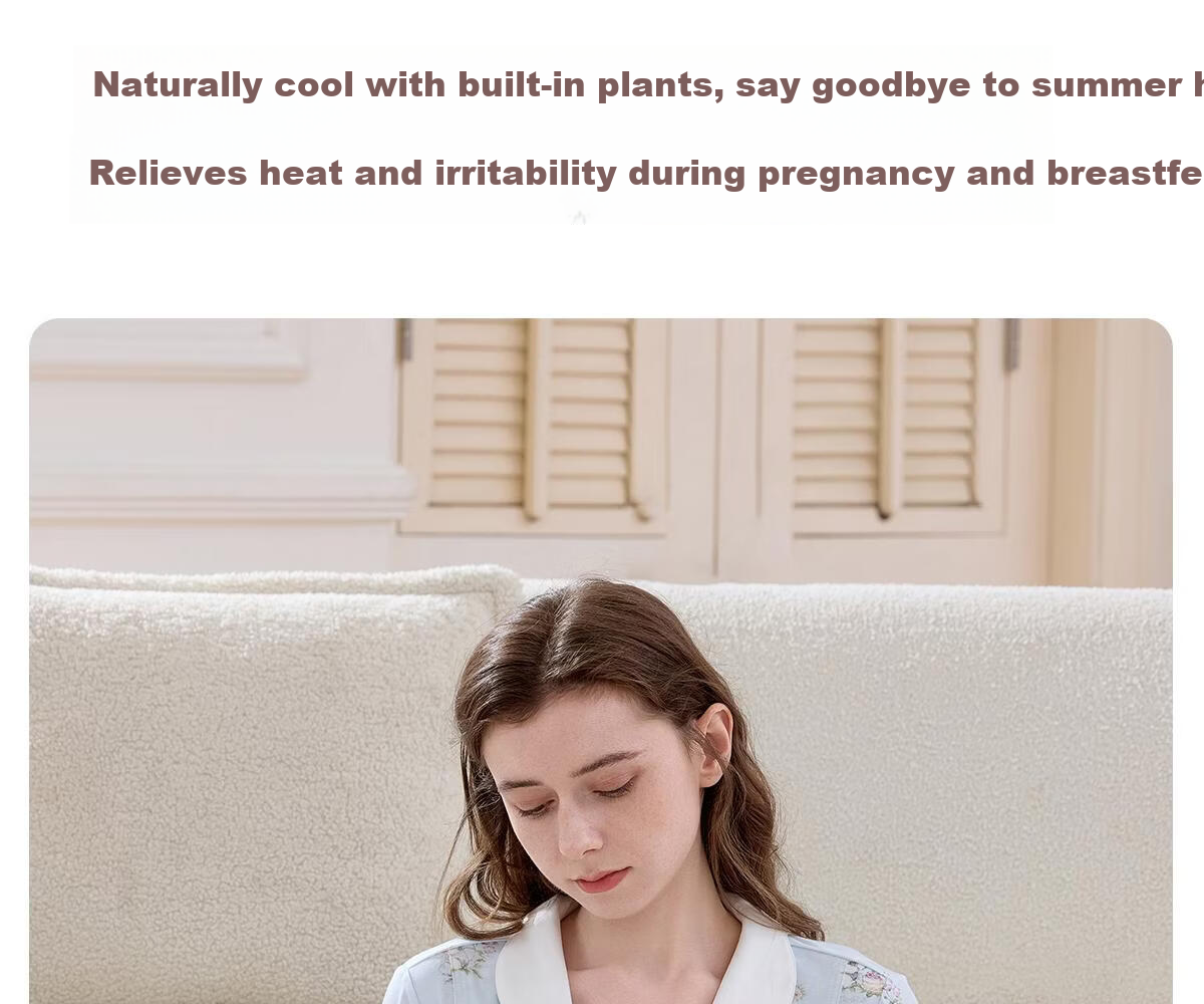 JOYNCLEON Plant Natural Cool Summer Thin Maternity Postpartum Nursing Pajamas L jyz204865 11