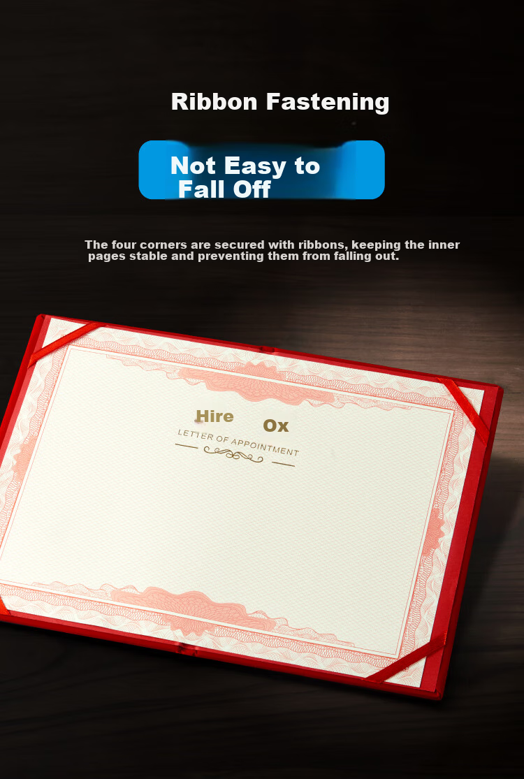 DSB (Disbi) [10-Pack] Large 12K Appointment Certificate Cover for Company Employee Award Certificates, Classic Gold Stamping Style (Includes 20 Inner Pages) 050818 10