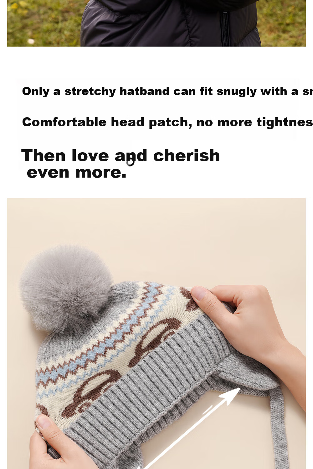 Beitaisi Children's Winter Hat, New Style for Boys And Girls, Knitted Woolen Hat, Baby Pullover, Thickened Windproof Warm Ear-Covering Cap 11