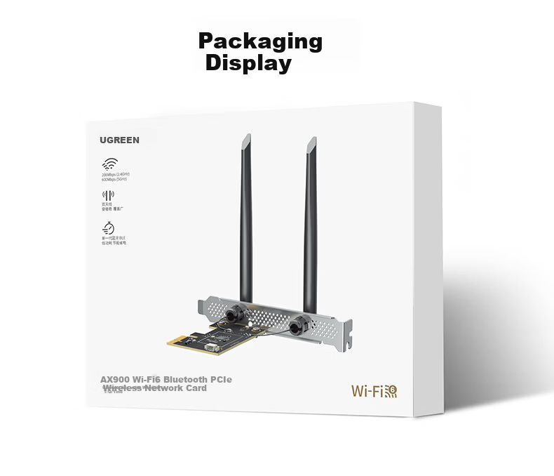 UGREEN PCIe WiFi6 Wireless Network Card Bluetooth 5.4 Dual-Band 5G AX900 Internal Card Bluetooth 2-in-1 Motherboard WiFi Module for Desktop PC 31