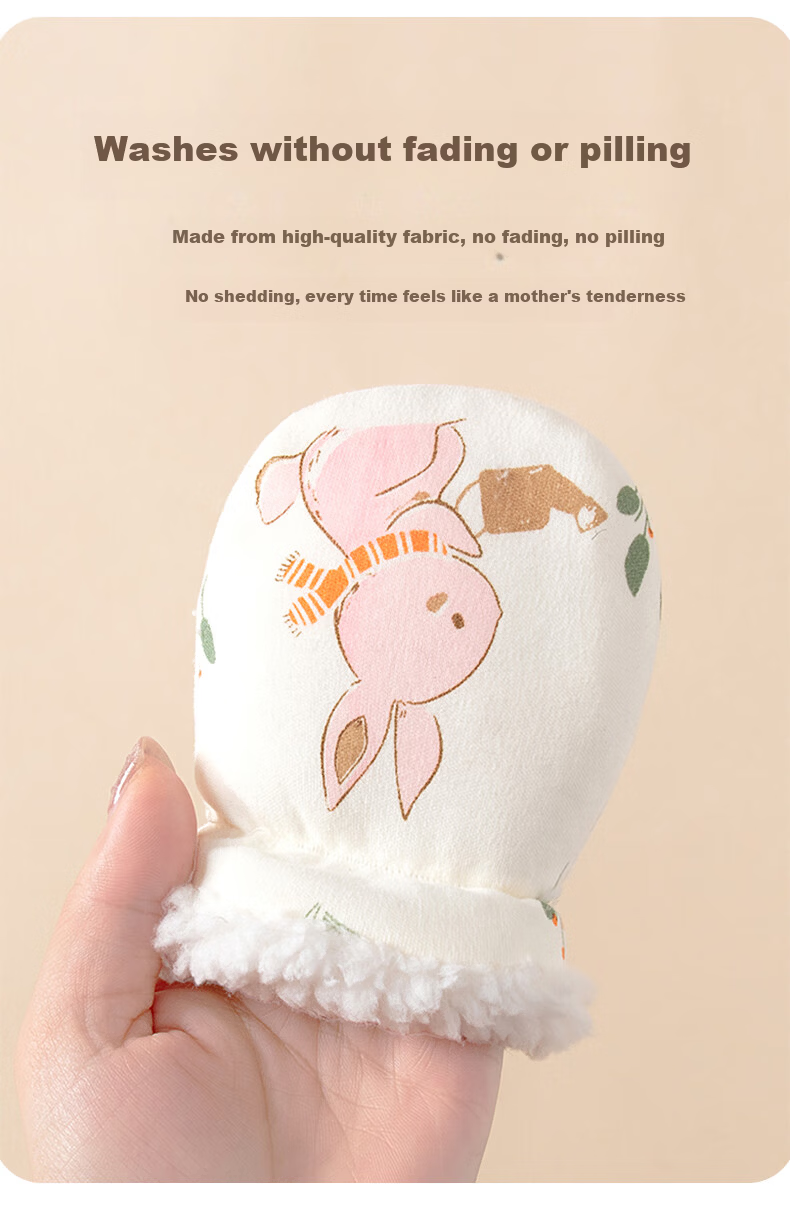 JOYNCLEON Baby Gloves Newborn Anti-Scratch Face Protection Autumn Winter Thickened Fleece Teething Gloves Jyf201007 7