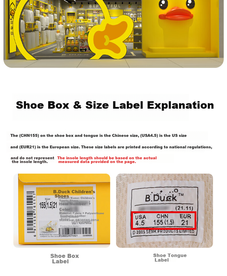 B.Duck Kids Yellow Duck Children's Shoes Boys Sports Shoes Girls Single Mesh Light-Up Shoes Lightweight Breathable Running Shoes 20