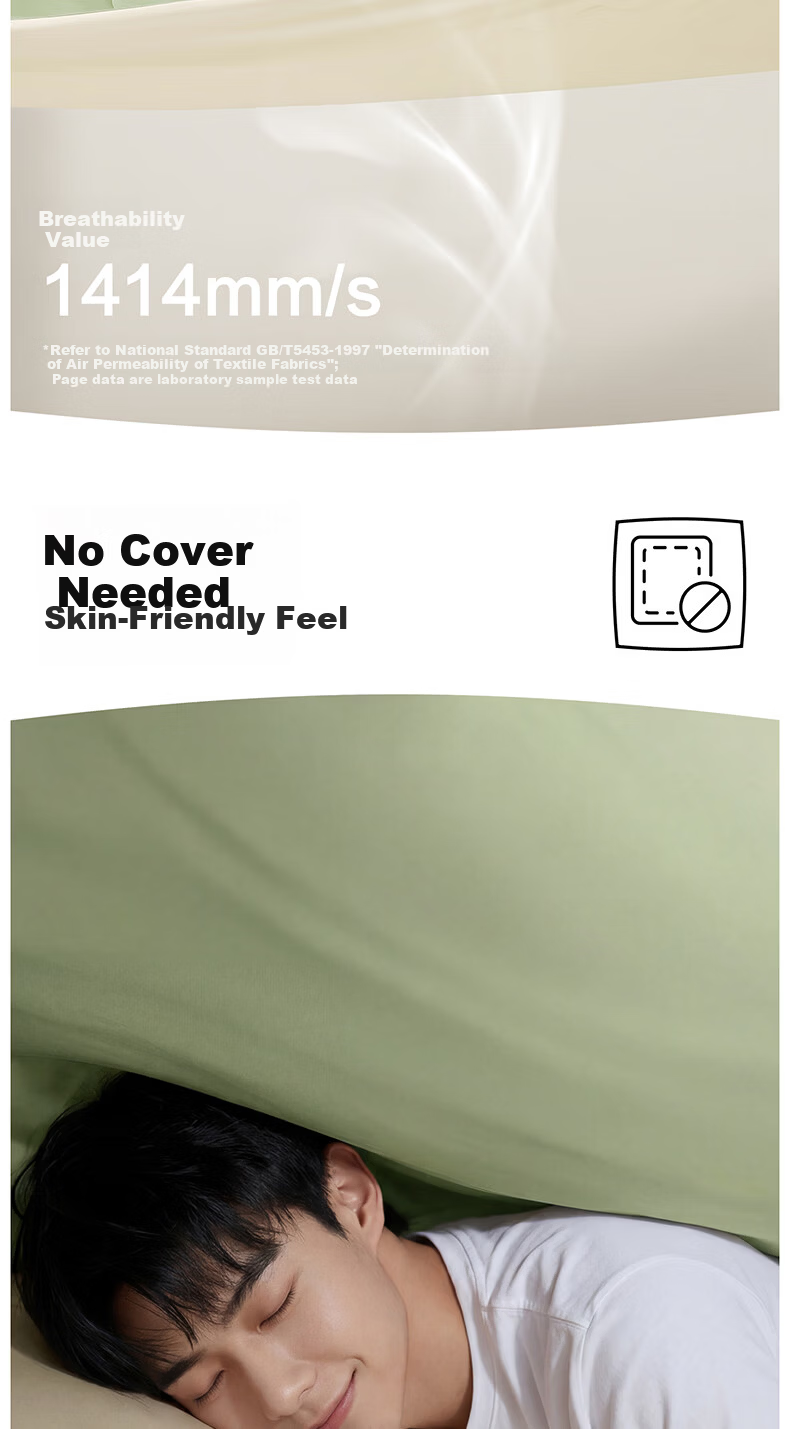HLA 7A Antibacterial Double-Sided Cooling Summer Quilt Air Conditioning Quilt Summer Cooling Quilt Core Light Green + Cream White 180*220cm 8