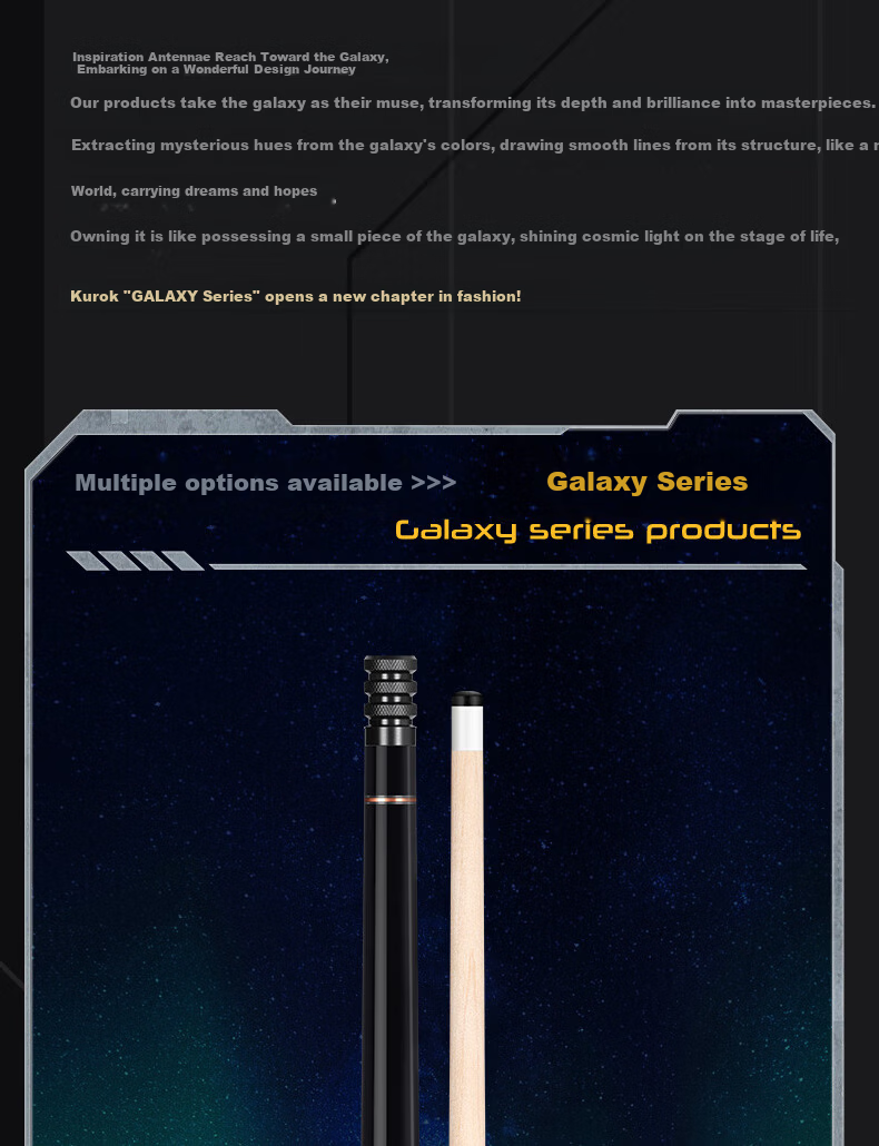 Kurok Galaxy 2 Big Head Billiard Cue Chinese Black 8 American 9-Ball Table Cue Exclusive Cue Case Set 16 Colors 3