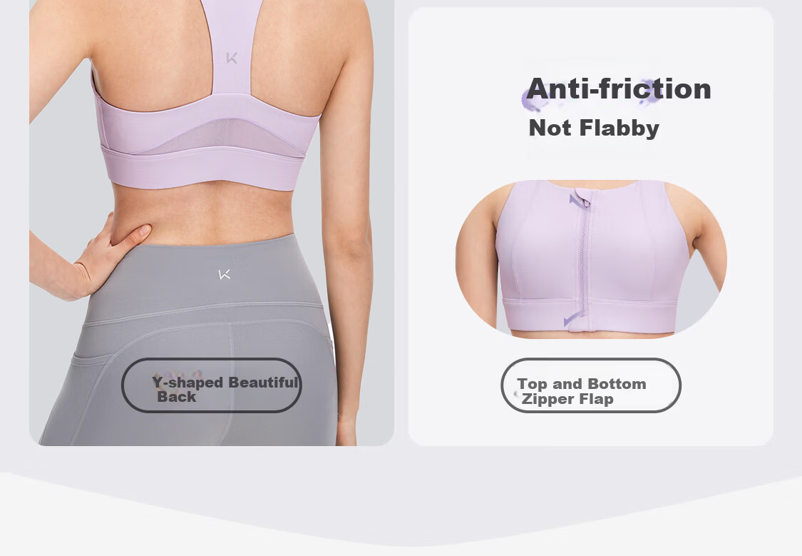 Keep Front Zipper High-Impact Sports Bra for Women Running Fitness Training Yoga Seamless Cup Anti-Sagging 14