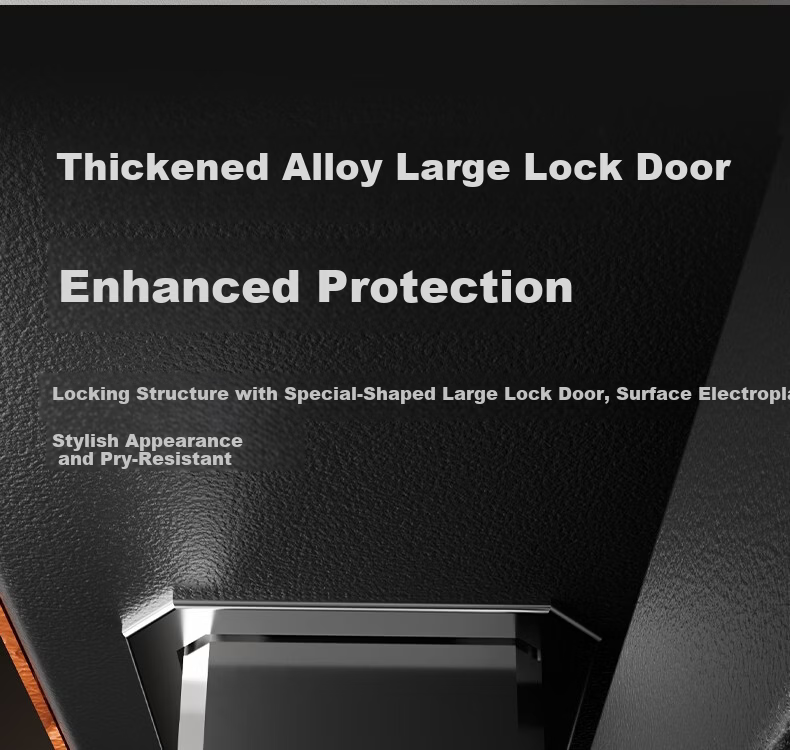 Deli Safe, Home Fingerprint Password Security Box, Office Small File Cabinet, Can Be Built into Wall Or Cabinet, Bedside Storage Box, 45cm Black AE630-Z 6