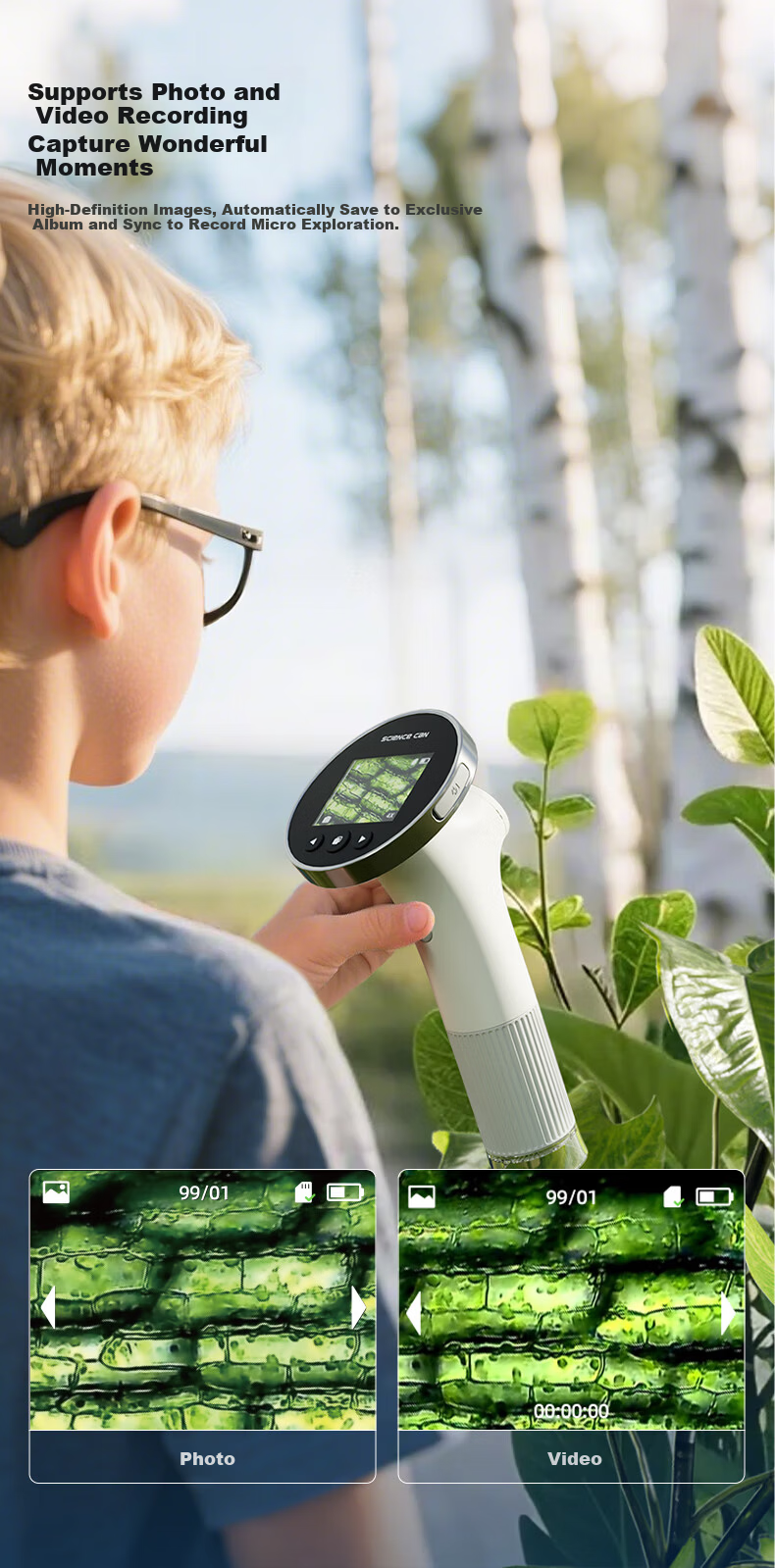 Science Can Screen Microscope Portable Professional Electronic Toy for Middle School Students Boys and Girls Children's Day Gift 10