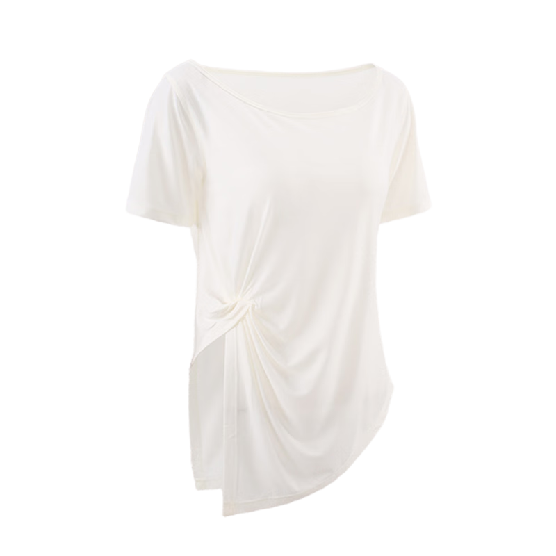 Langsha Women's Sports Pullover Summer Quick-Dry Tencel T-Shirt Plus Size Yoga Fitness Short Sleeve Sportswear