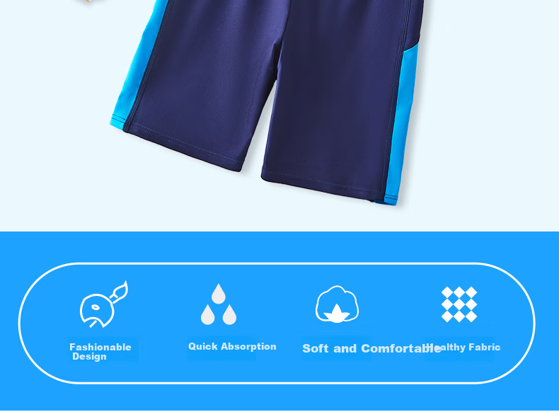 Peak children's swimwear boys swim trunks set boys split type big, medium and small children's three-dimensional swimwear baby set 23 110 3