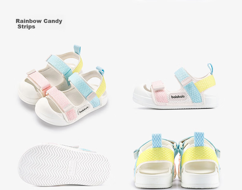 BALABALA Kids Summer Sandals Toddler Walking Shoes Boys Girls Closed-Toe Outdoor Soft Sole Durable Infant Hole Shoes 8