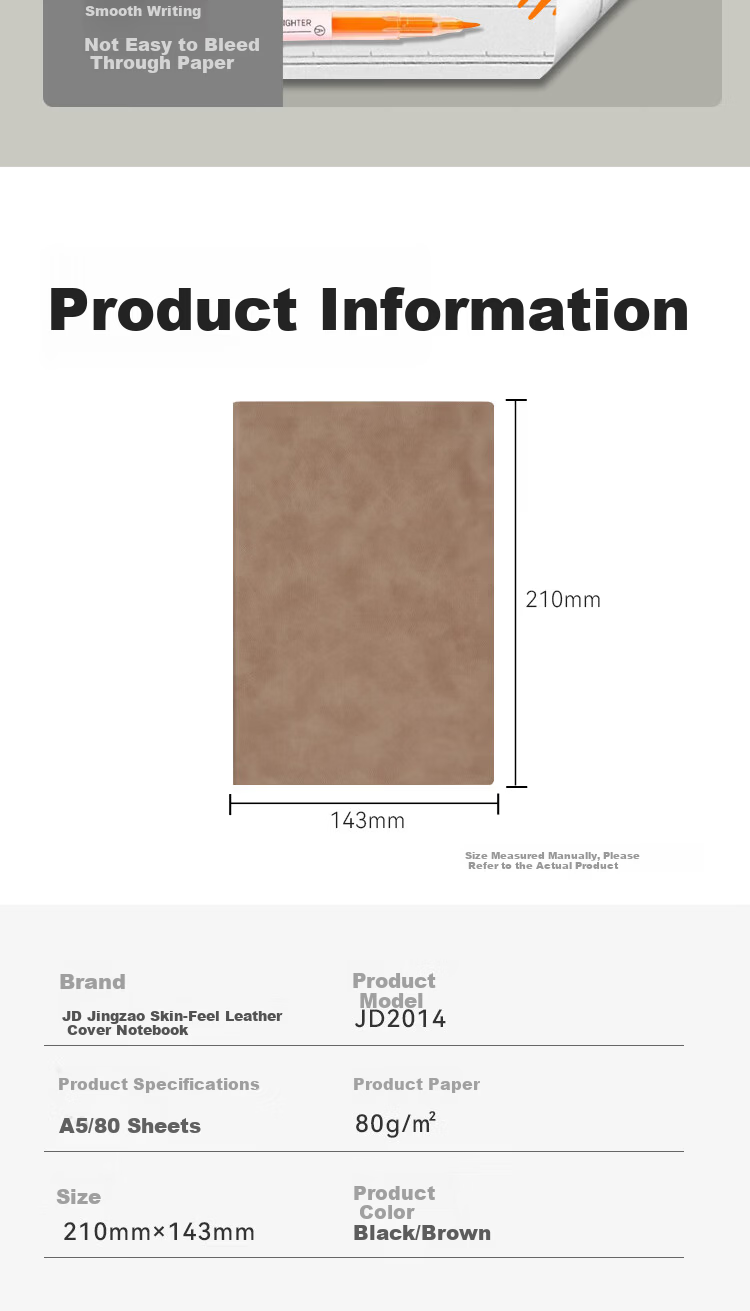 JD Jingzao Vintage Style 4-Pack Mixed Color Faux Sheepskin Leather A5 Notebook, Thick 80g Paper, 80 Sheets 9