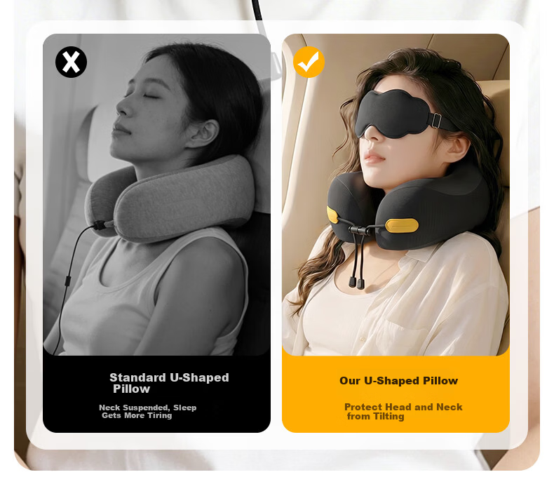 Mi Xiaoshu U-Shaped Pillow Storage Case Neck Support Eye Mask Pillow Travel Cervical Neck Pillow Nap Pillow 7