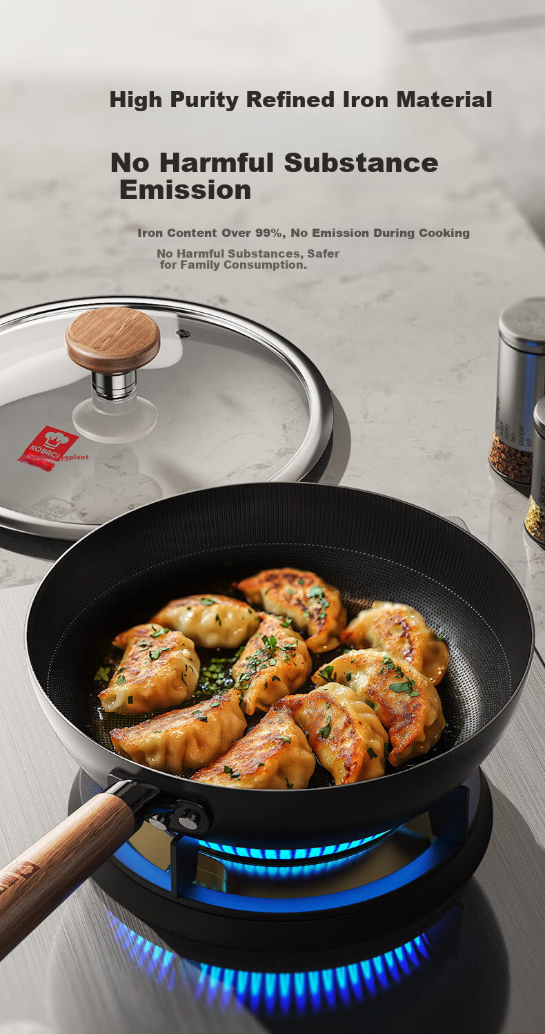 Kambach 26CM Non-Stick Frying Pan, Coating-Free Iron Skillet for Eggs, Steak, and Breakfast 10