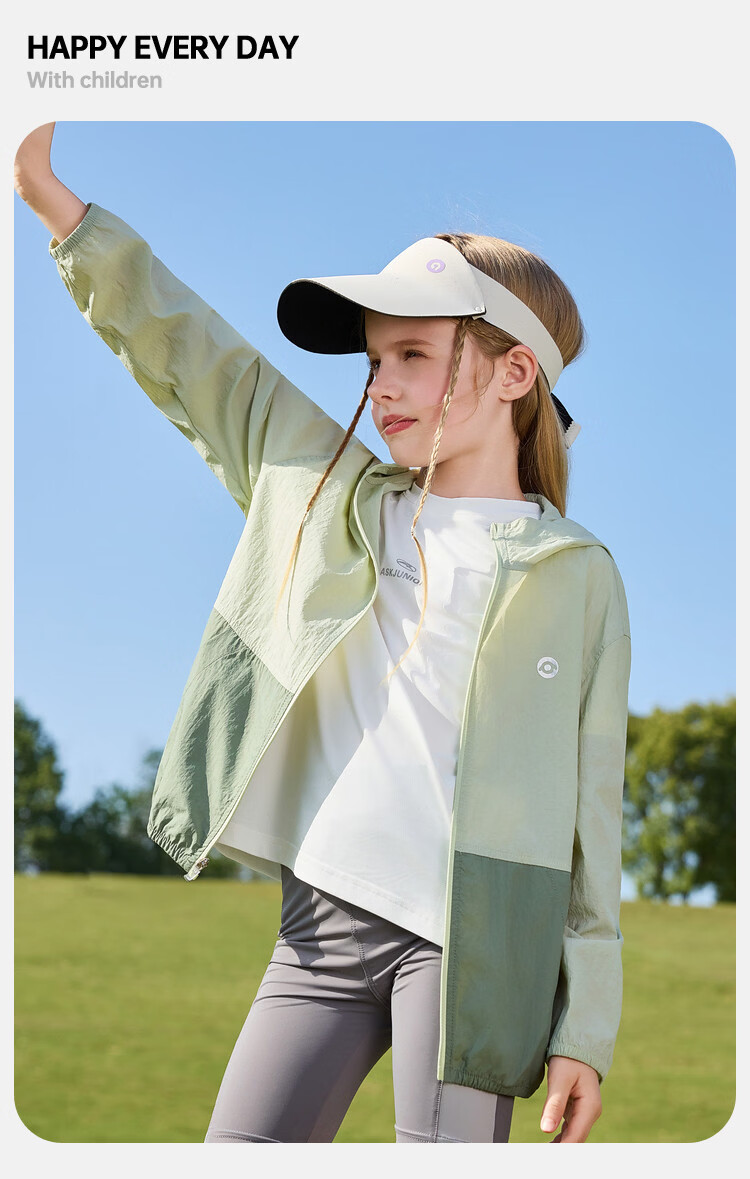 ASK JUNIOR Kids Summer Sun Protection Jacket Youth UV Protection Skin Jacket Girls Colorblock Air Conditioning Sunproof Coat 17