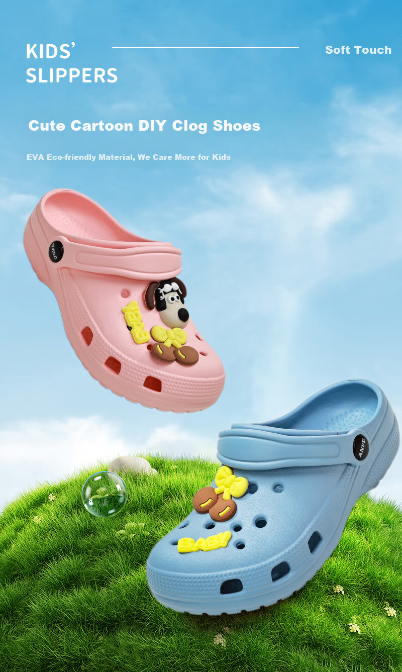 GUOLUOFEI Kids Slippers Boys Girls Summer Indoor Home Non-slip Outdoor Closed-toe Breathable Clog Shoes Pink Size 31-32 1