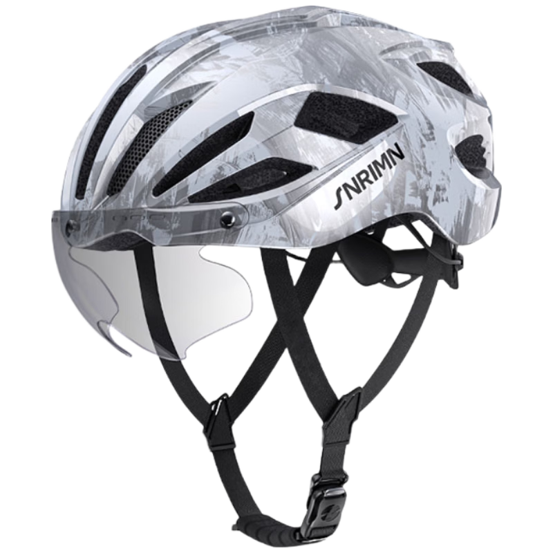 Sunrimoon S79 Road Bike Magnetic Sunglasses Cycling Helmet Unisex Safety Helmet Flash Silver 3D L [Sky Dome Technology]