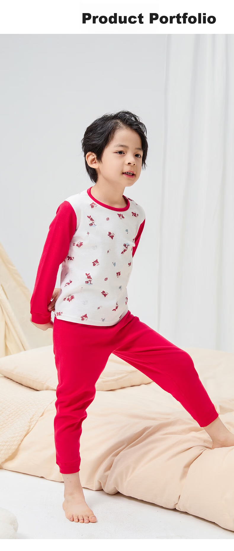 Gb (gb) Children's Pure Cotton Class A Autumn Clothes and Pants Set 7A Antibacterial and Anti-Mite Non-Fluorescent Underwear Set Dream Dinosaur Green 11