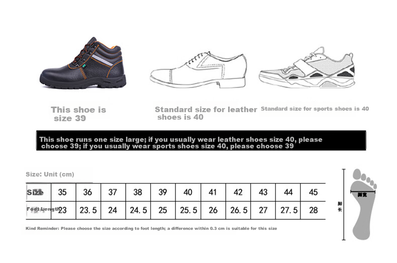 DUNWANG Work Safety Shoes High-Top Model 9348 Steel Toe Anti-Smash Cowhide Breathable Durable Non-Slip Unisex Protective Work Shoes Size 42 3