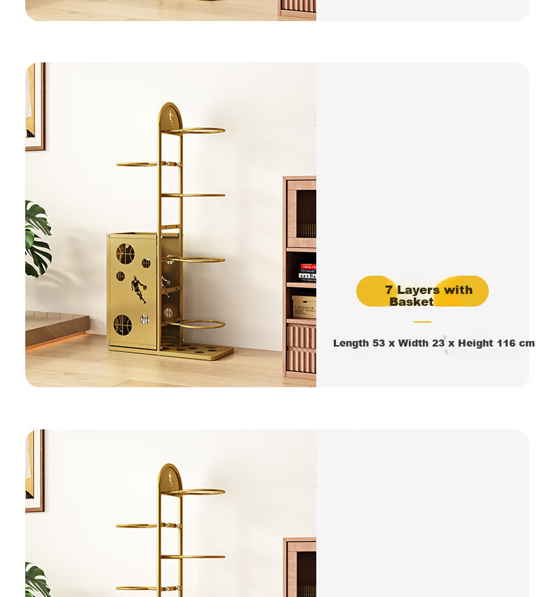 Leaijia Basketball Hoop Storage Rack Home Indoor Football Volleyball Badminton Storage Basket Student Ball Rack Sports Equipment Organizer 17