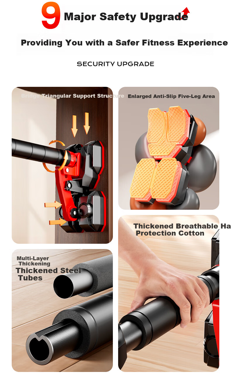 Peak Indoor Pull-Up Bar Home Doorway Fitness Equipment for Children and Adults No Drilling Required Short 2