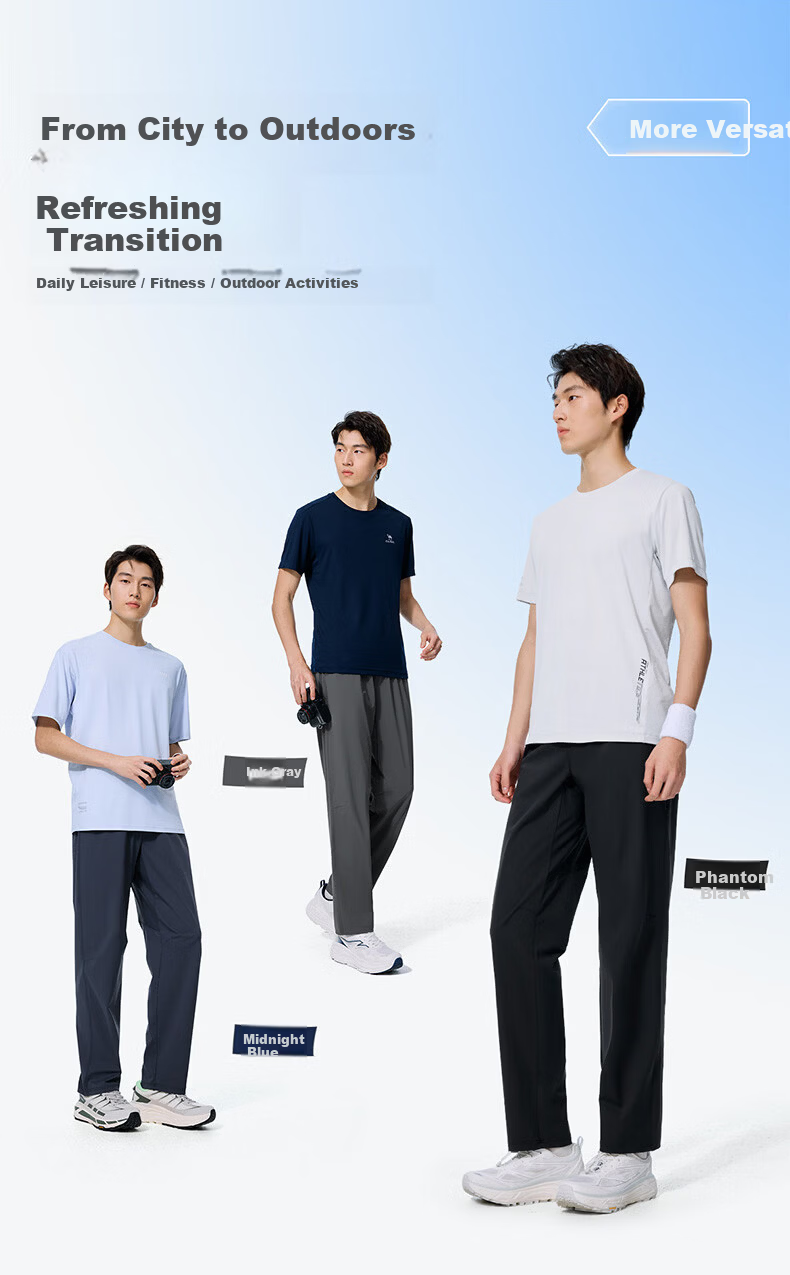 CAMEL Quick-Dry Men's Sports Pants Cool, Sun-Protective, Breathable Straight-Leg Casual Pants C16BA9L3039 Dark Gray XL 7