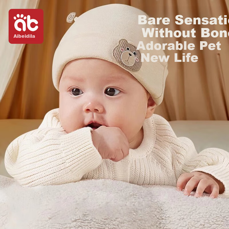 Aibedila Baby Hat Newborn Infant Seamless Cap Autumn Winter Cotton Soft Spot Protection Hat Unisex Baby Cotton Hat 0-6 Months